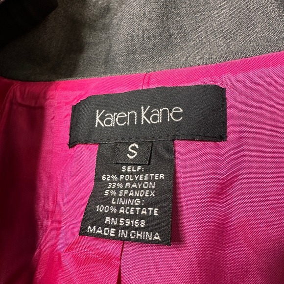 NWT Karen Kane Women Black Short Sleeve Button Up Collarless Blazer Jacket Small - Picture 6 of 9